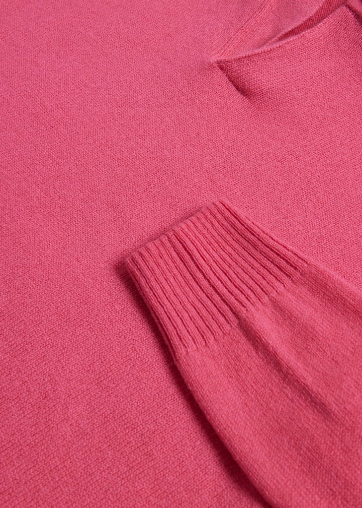 Cashmere One Button Polo - Pink