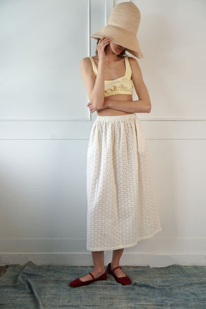 Uma Embroidered Skirt - Ivory - Skirt