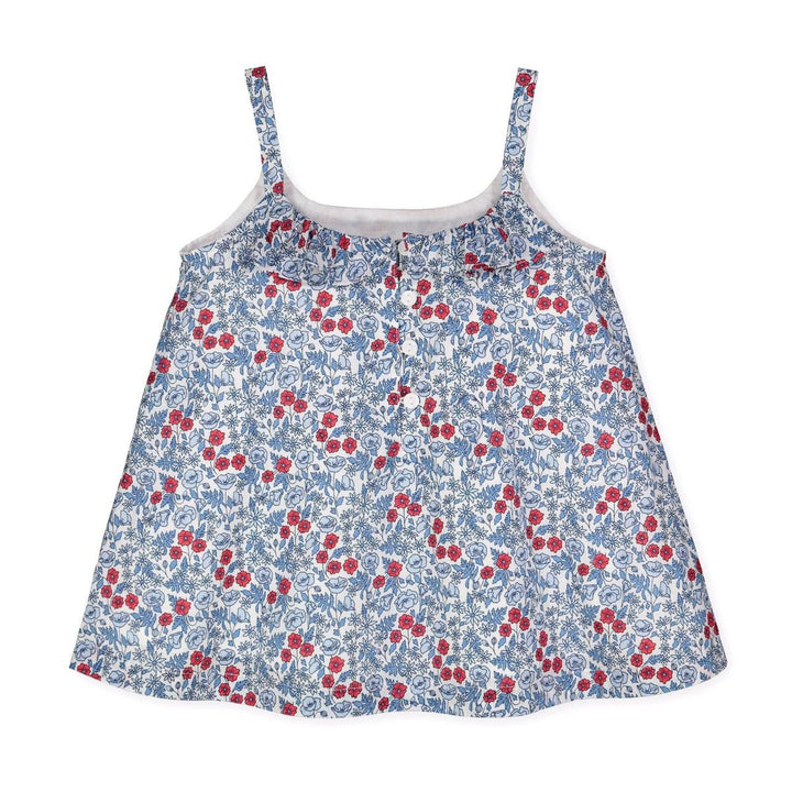 Baby Swing Tank Top - Red and Blue Ditsy Floral