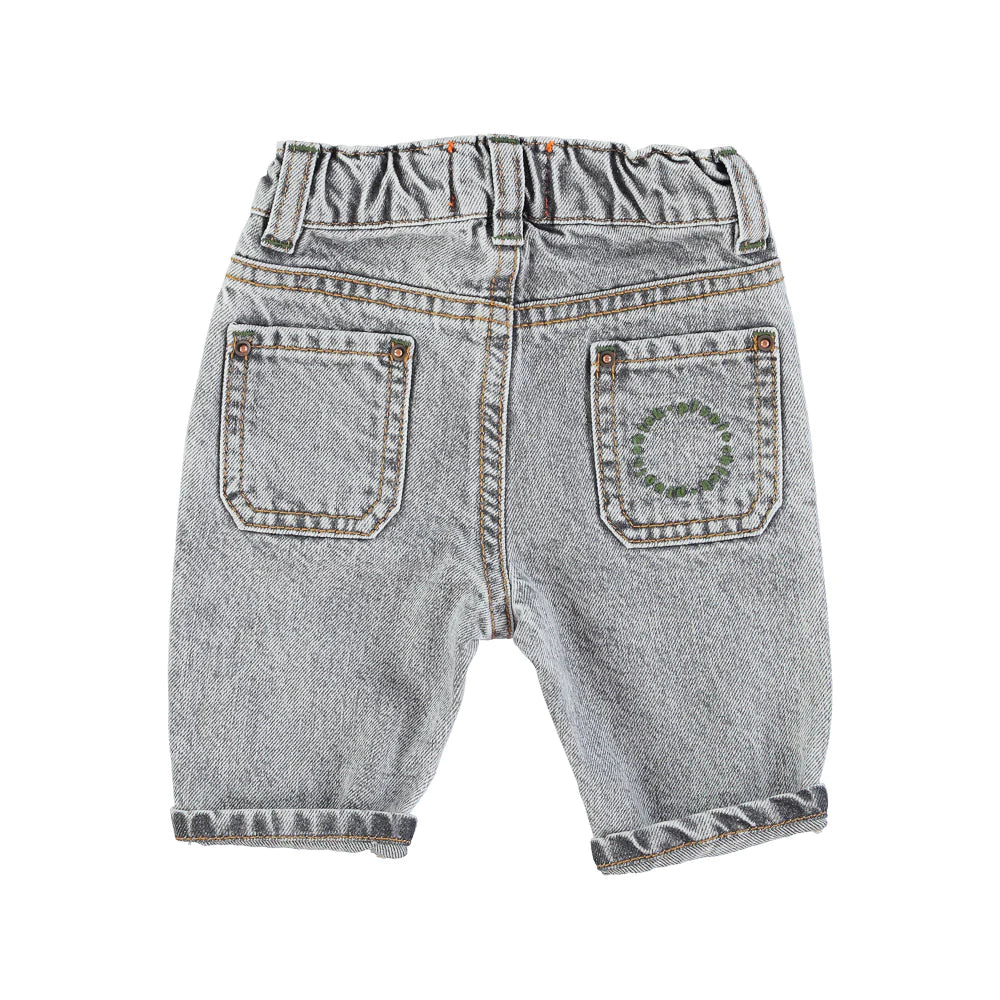 Baby Unisex Trouser - Washed Grey Denim Pants Piupiuchick 