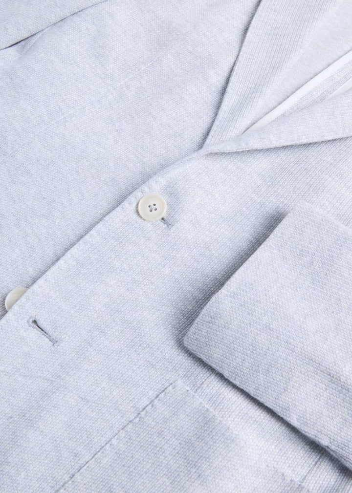 Unstructured Knit Jacket - Silver - Blazer