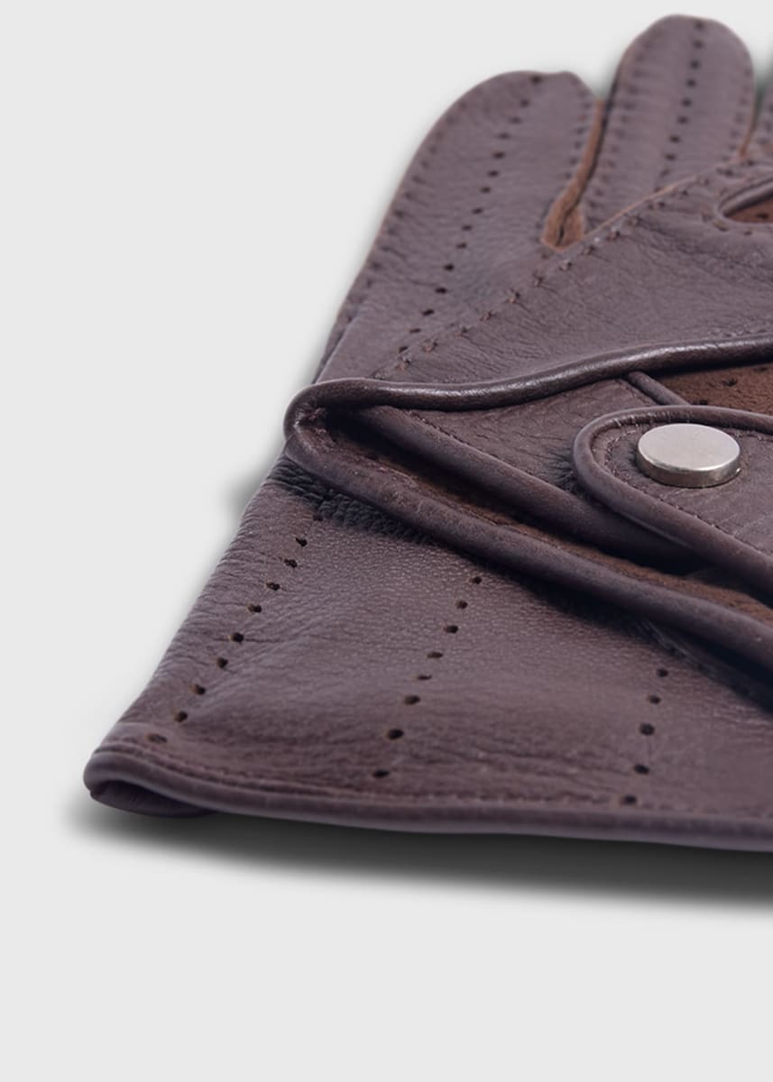 Deerskin Leather Driving Glove - Brown