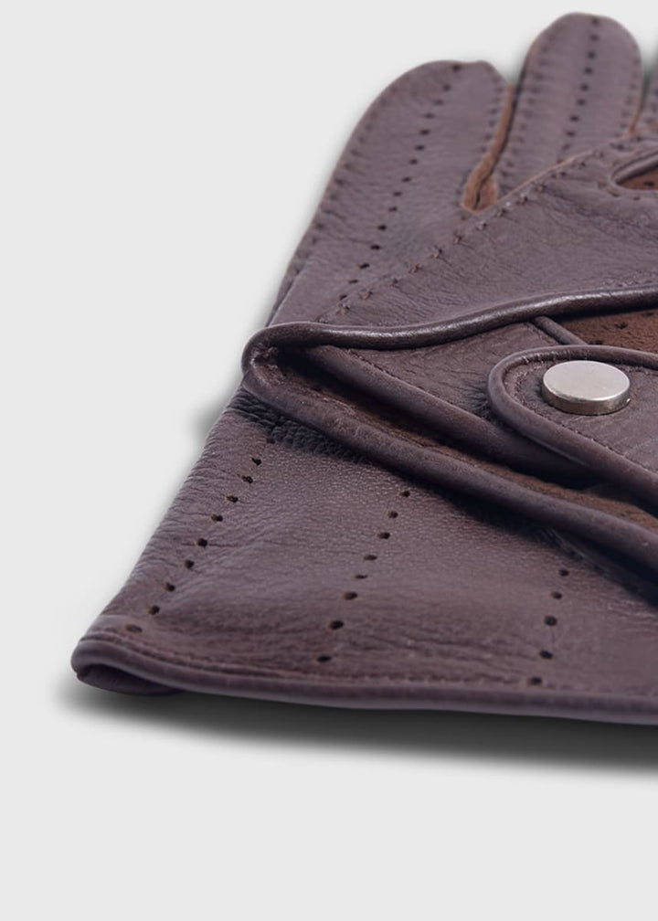 Deerskin Leather Driving Glove - Brown