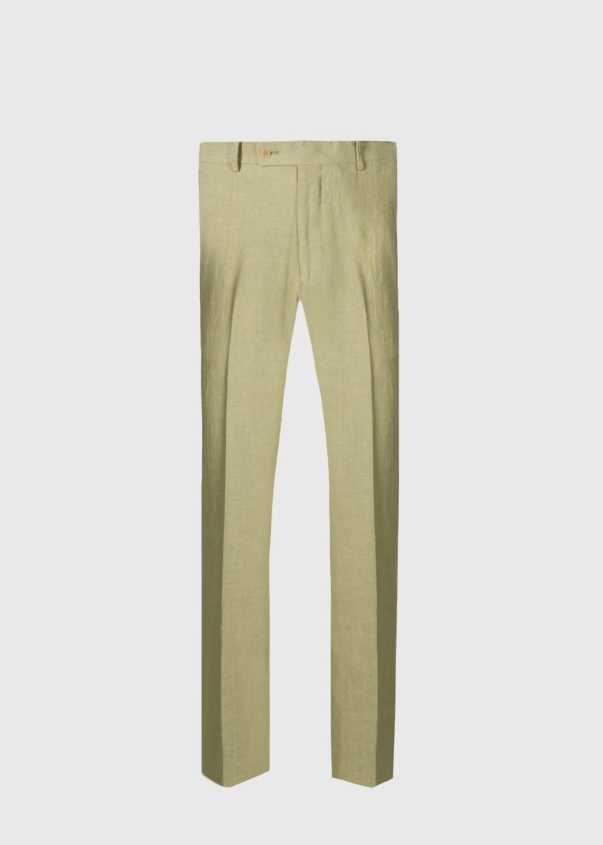 Soft Linen Canvas Dress Trouser - Pistachio