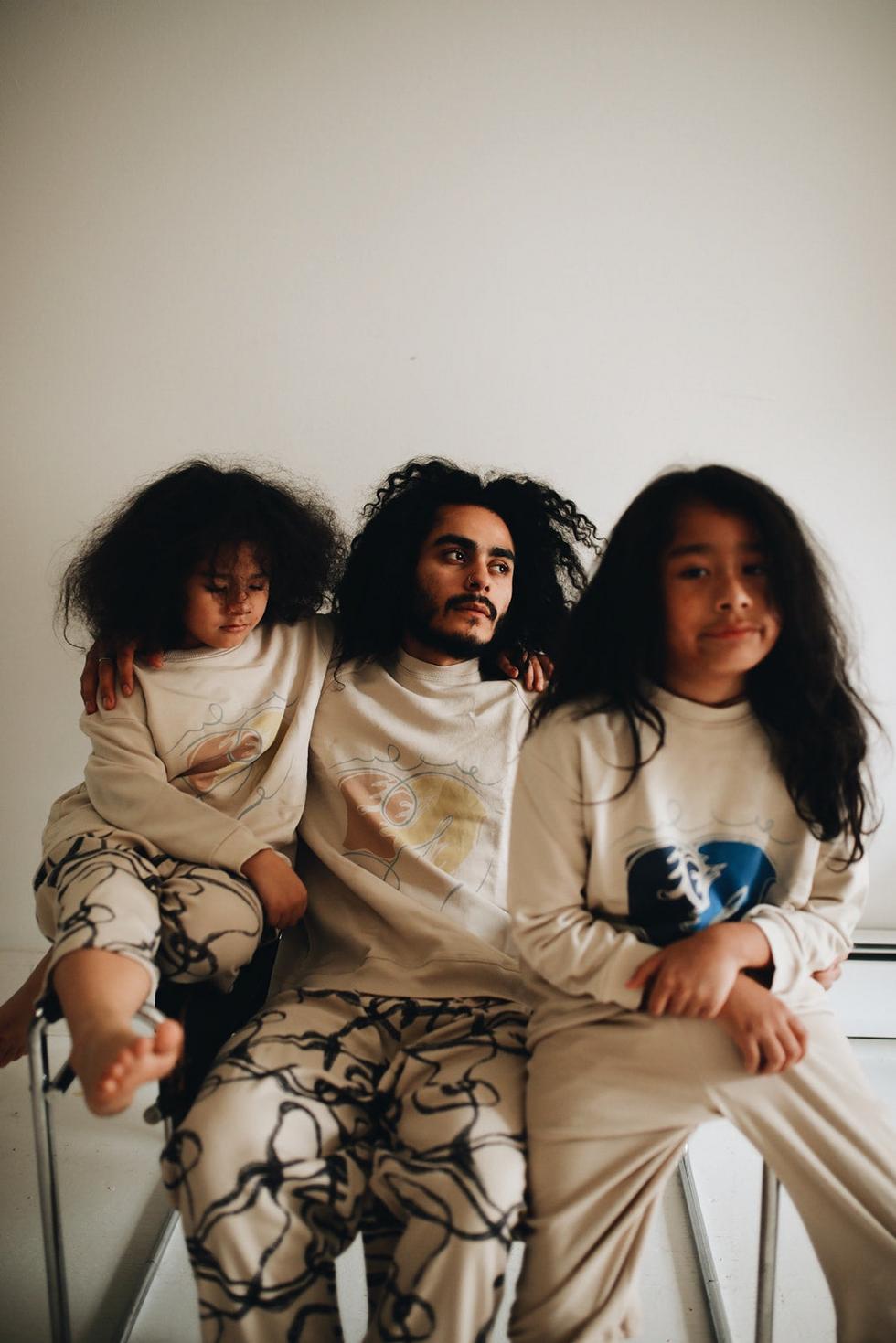 Adult Organic Pima Cotton Sweatshirt - Pastel Birds