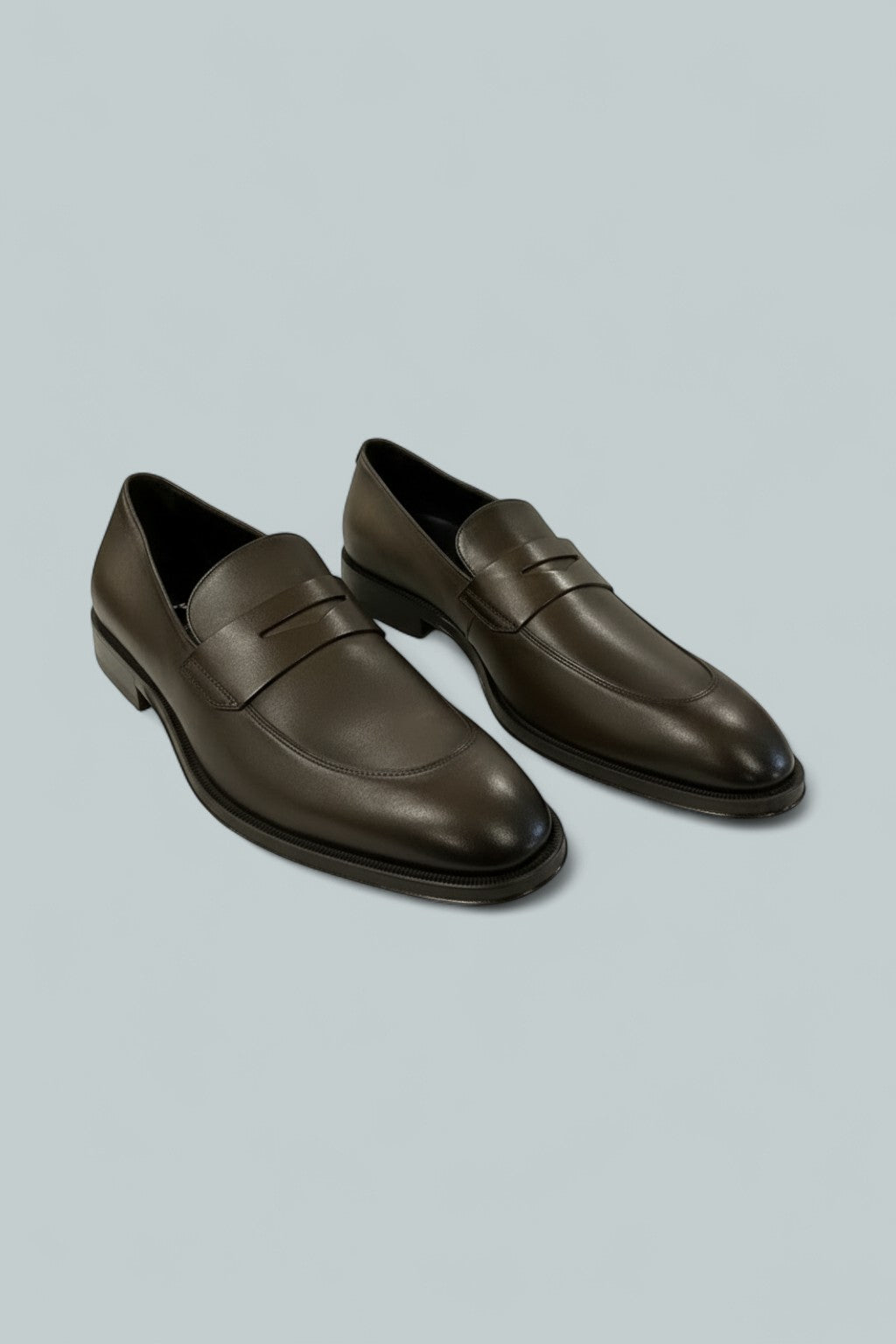 Men's Derrek Apron Toe Penny Loafers - Dark Brown