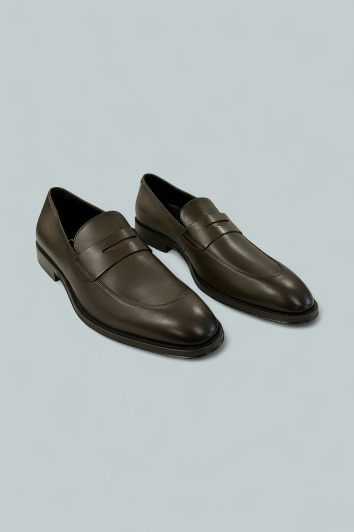 Men's Derrek Apron Toe Penny Loafers - Dark Brown