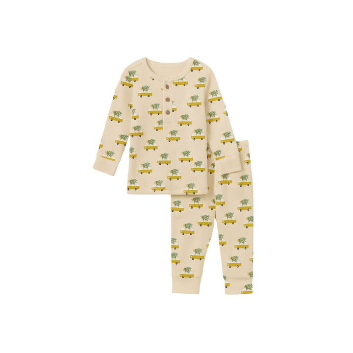 Christmas Camper Henley Waffle Pajama Set