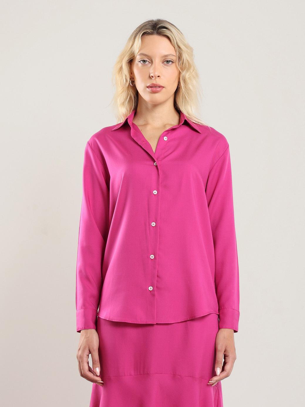 Tencel Button Up - Bougainvillea