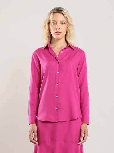 Tencel Button Up - Bougainvillea