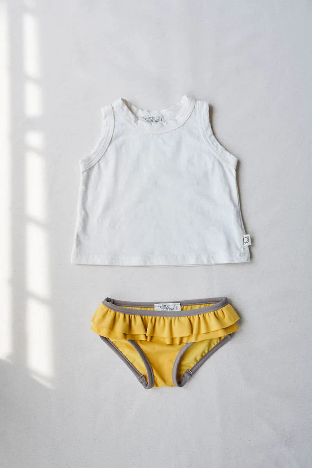 Uv flounce baby swim bottom - Yellowtaupe swim - bikini bottom - baby
