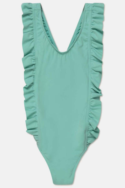 Uv ruffle swimsuit - Green swim - One Piece Swim