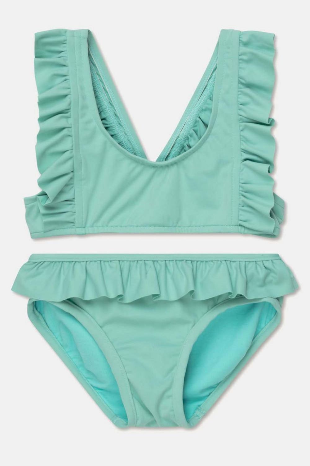 Uv ruffle two-pieces swimsuit - Green swim - Two Piece Swim