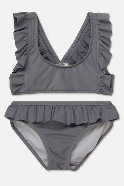 Uv ruffle two-pieces swimsuit - Grey swim - Two Piece Swim