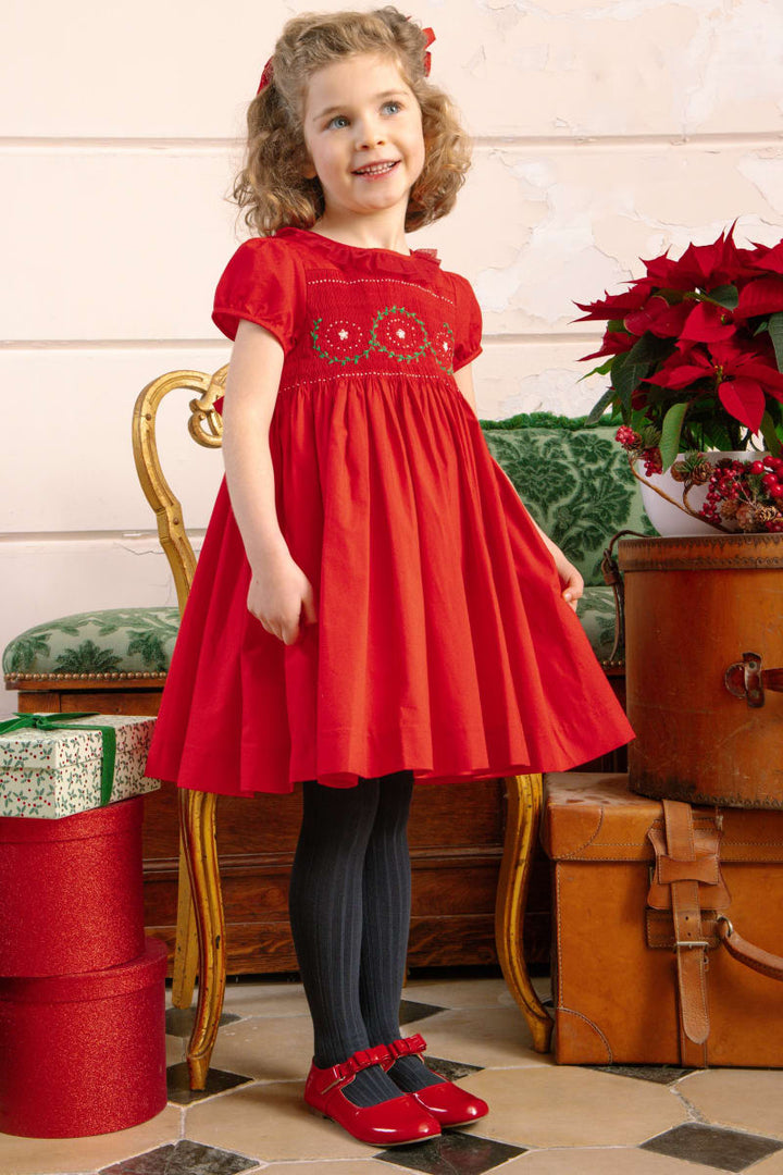 Sofia Smocked Dress - Red