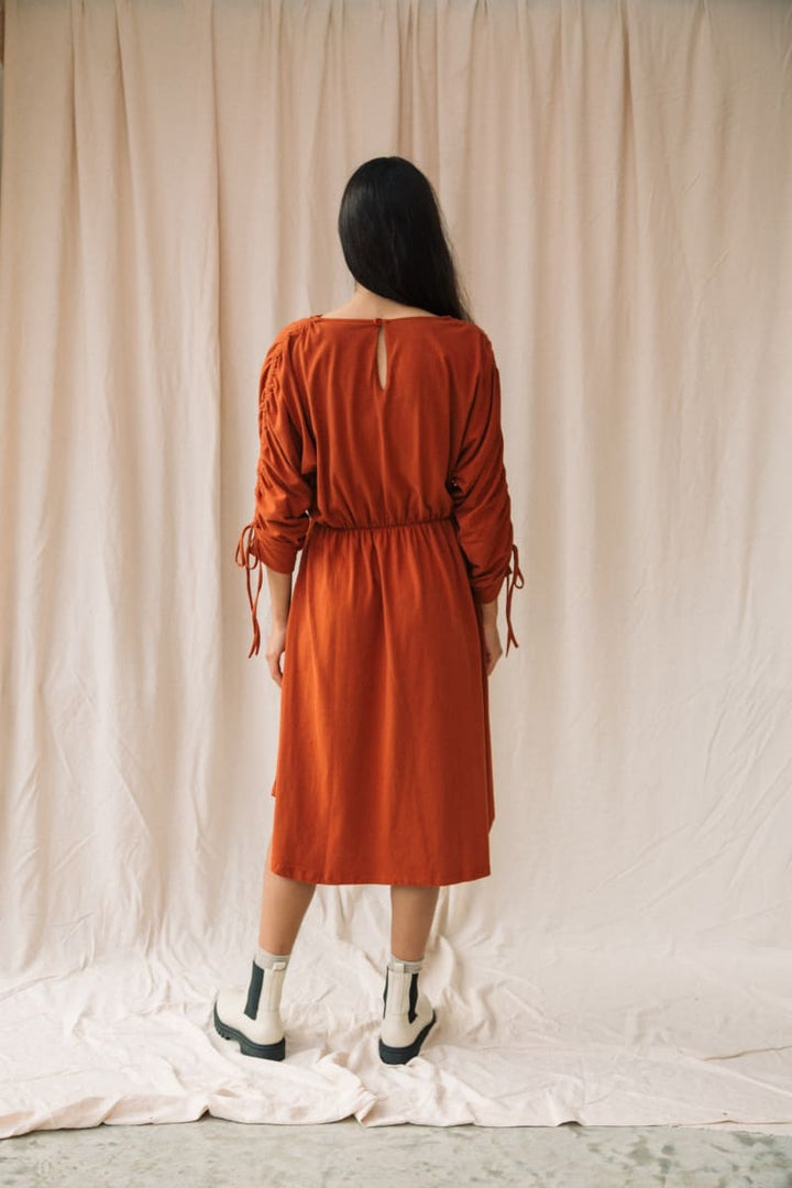 Azalea Organic Cotton Jersey Dress - Paprika
