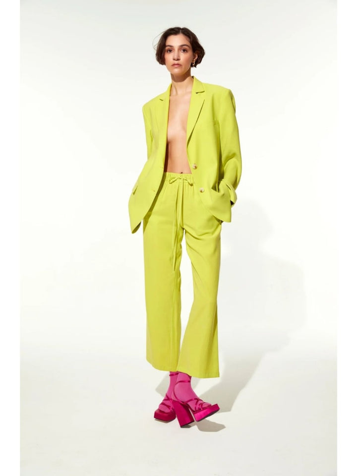 Kyra Cropped Trousers - Lime