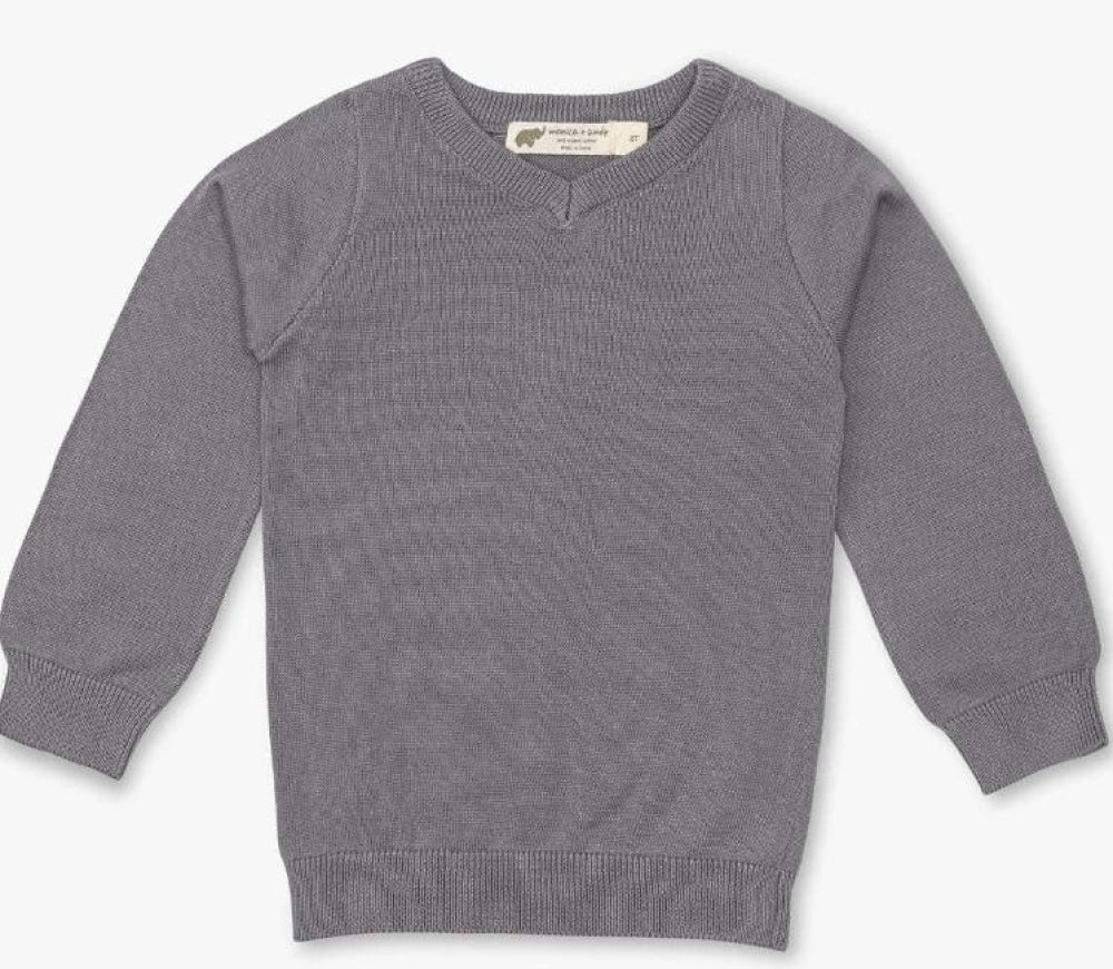 V-Neck Sweater - Grey - 18-24m - Sweater