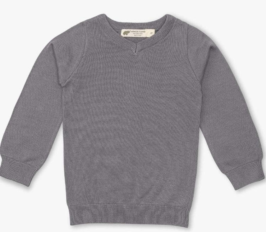 V-Neck Sweater - Grey - 18-24m - Sweater