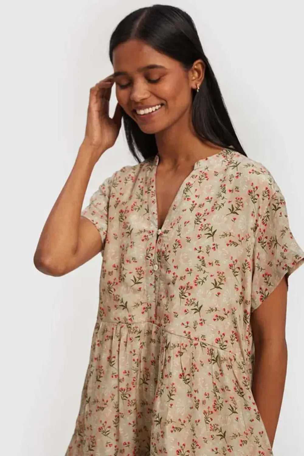 V-neck Tiered Dress - Peony Parade - Dresses