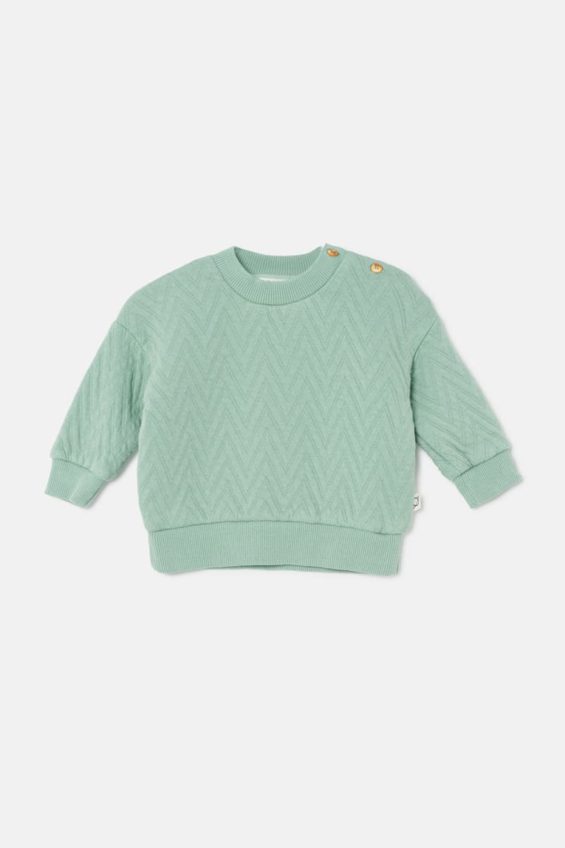 Quilted Zigzag Baby Sweatshirt - Green