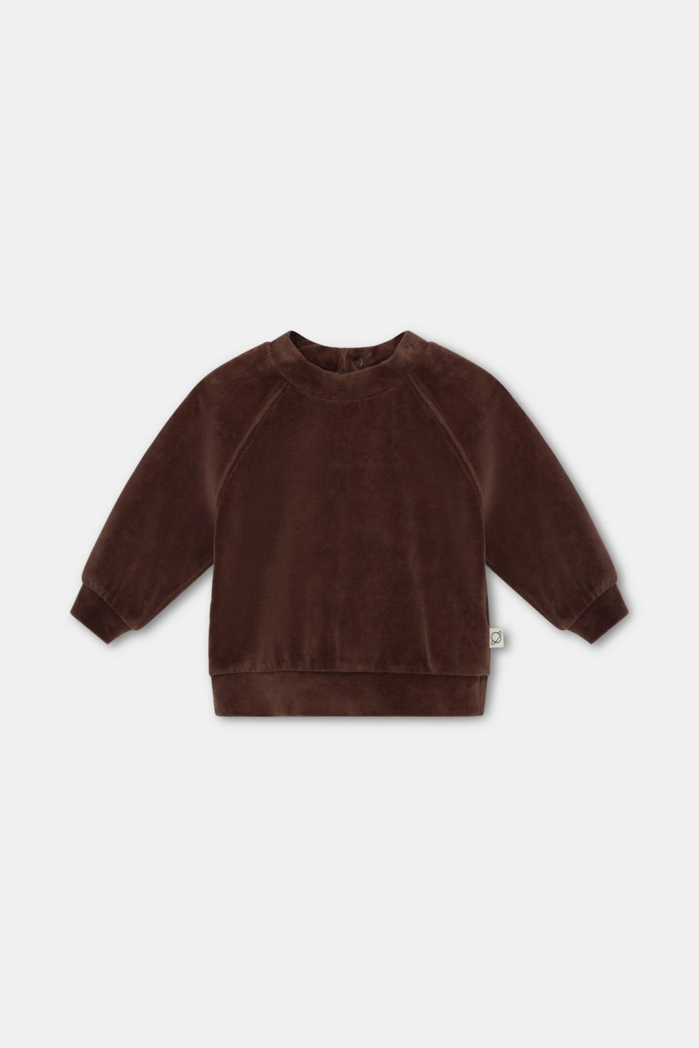 Velour baby sweatshirt - Brown