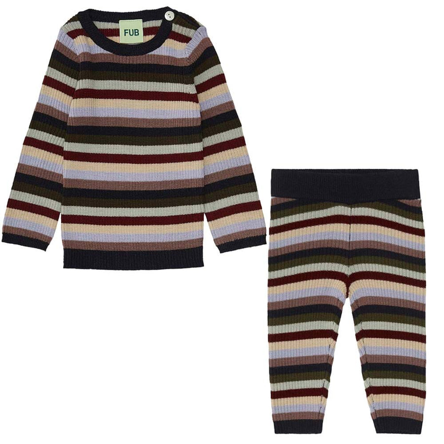 Baby Rib Sweater & Leggings - Multi Stripe Sets FUB 