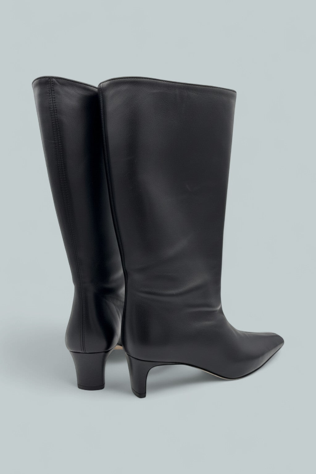 Wally Leather Mid Calf Boots - Black