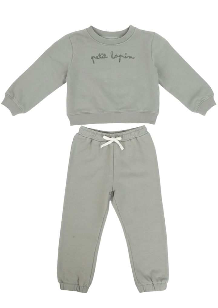 Cotton Fleece Sweatsuit Set - Mulled Basil