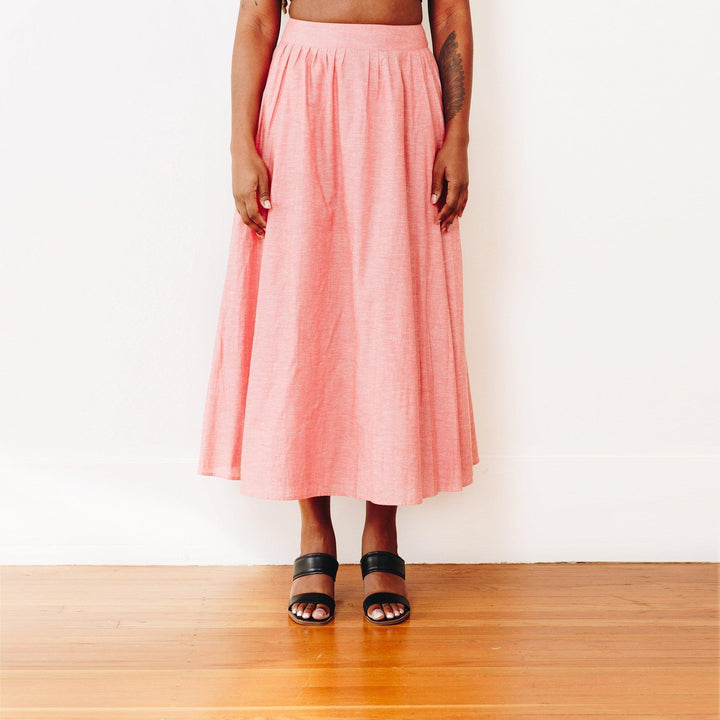 The Cotton/Silk Hazel Skirt - Poppy