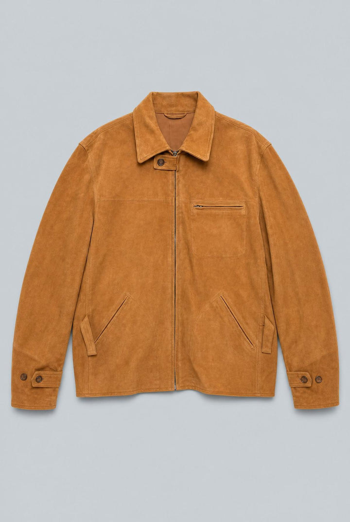 Almond & Gold Leather Jacket - Gold