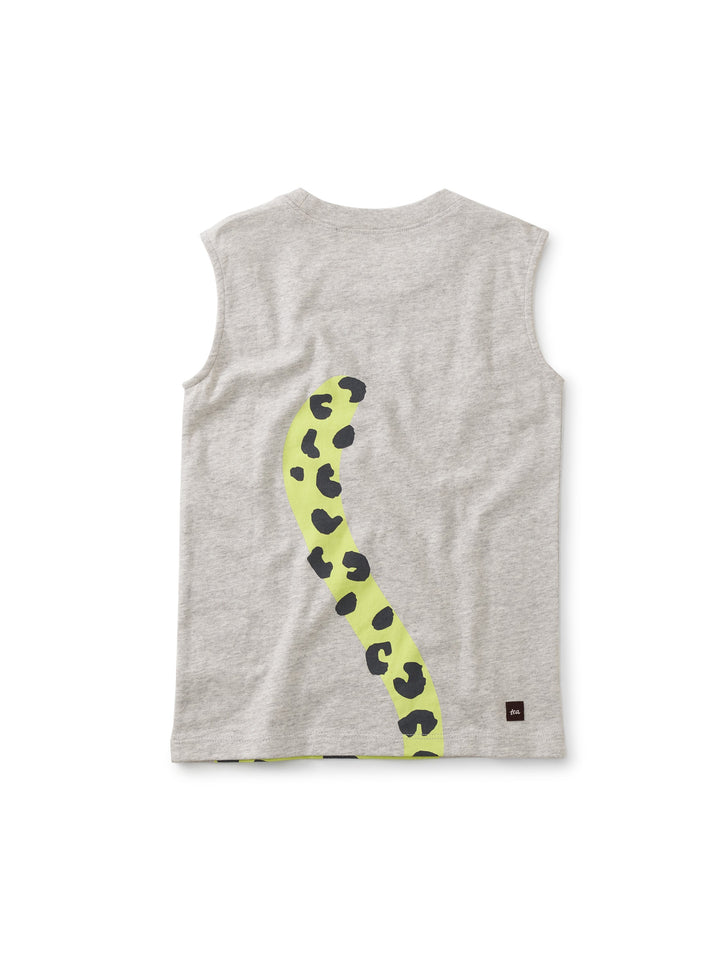 Large Leopard Tank Top - Light Grey Heather