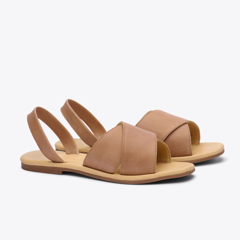All-Day Cross Strap Sandal - Almond