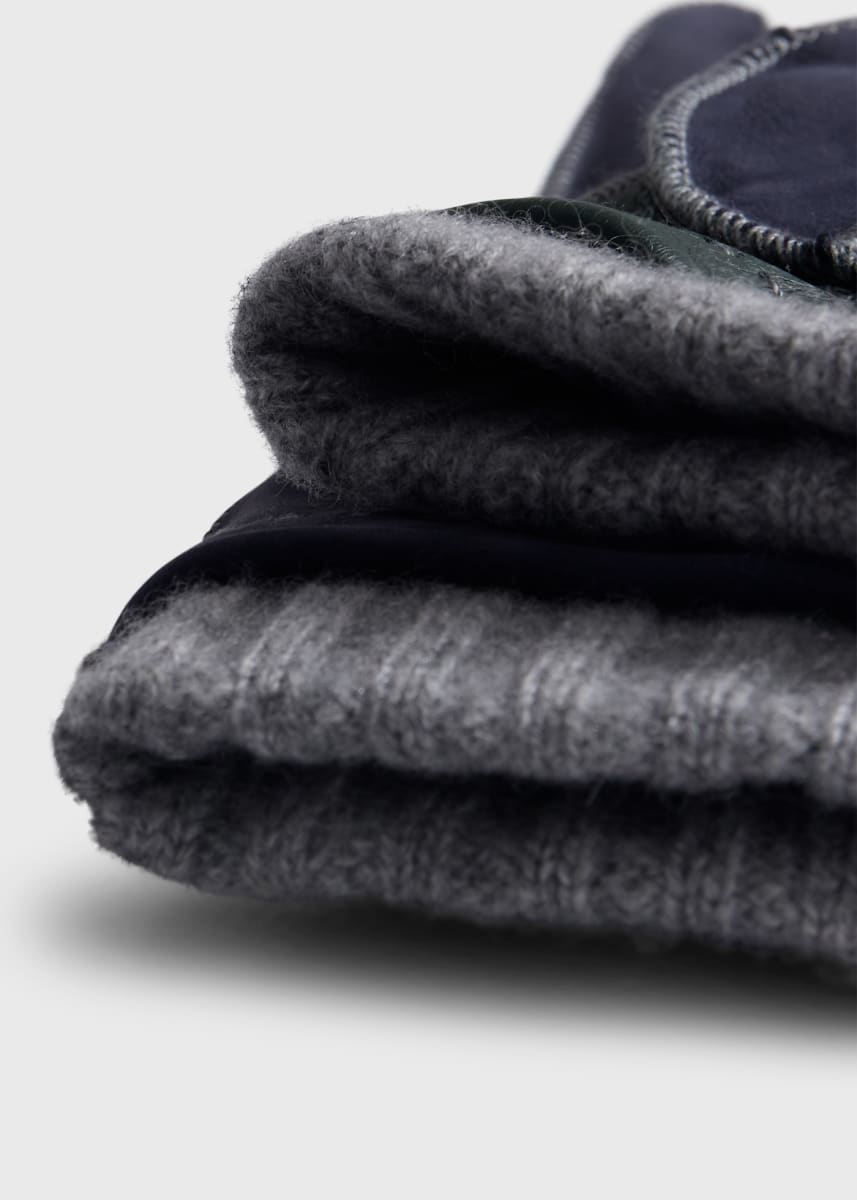 Lambskin | Deerskin Cashmere Lined Glove - Blue/Green