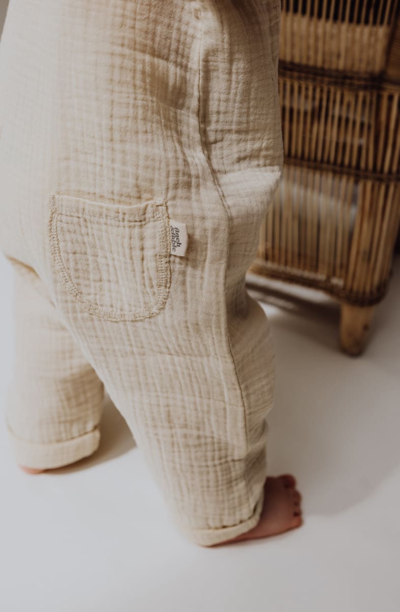 Gauze Jumpsuit - Pebble