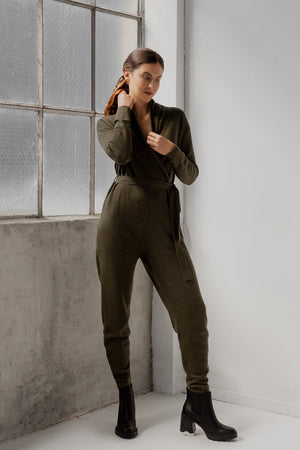 Wrap Neck Jumpsuit - Hunter