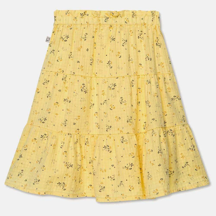 Muslin Floral Flared Skirt - Yellow Dresses + Skirts My Little Cozmo 