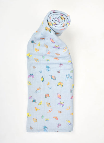 Shawl Blanket - Blue Madame Butterfly