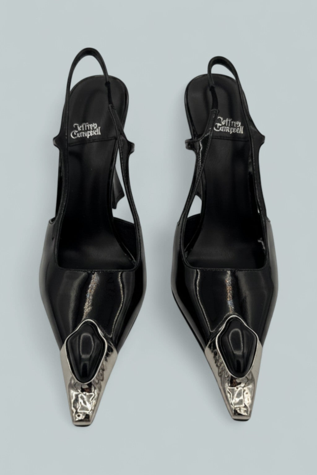 Women's Sorcerer Novelty Slingback Pumps - Black Patent Silver Black