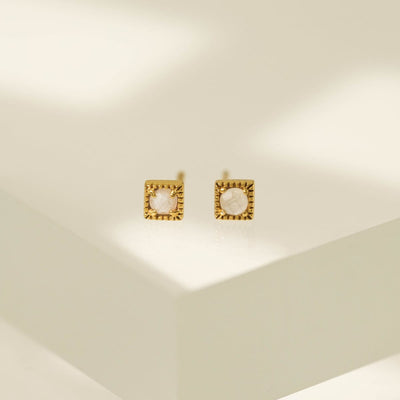 Eclipse Stud Earrings - Moonstone