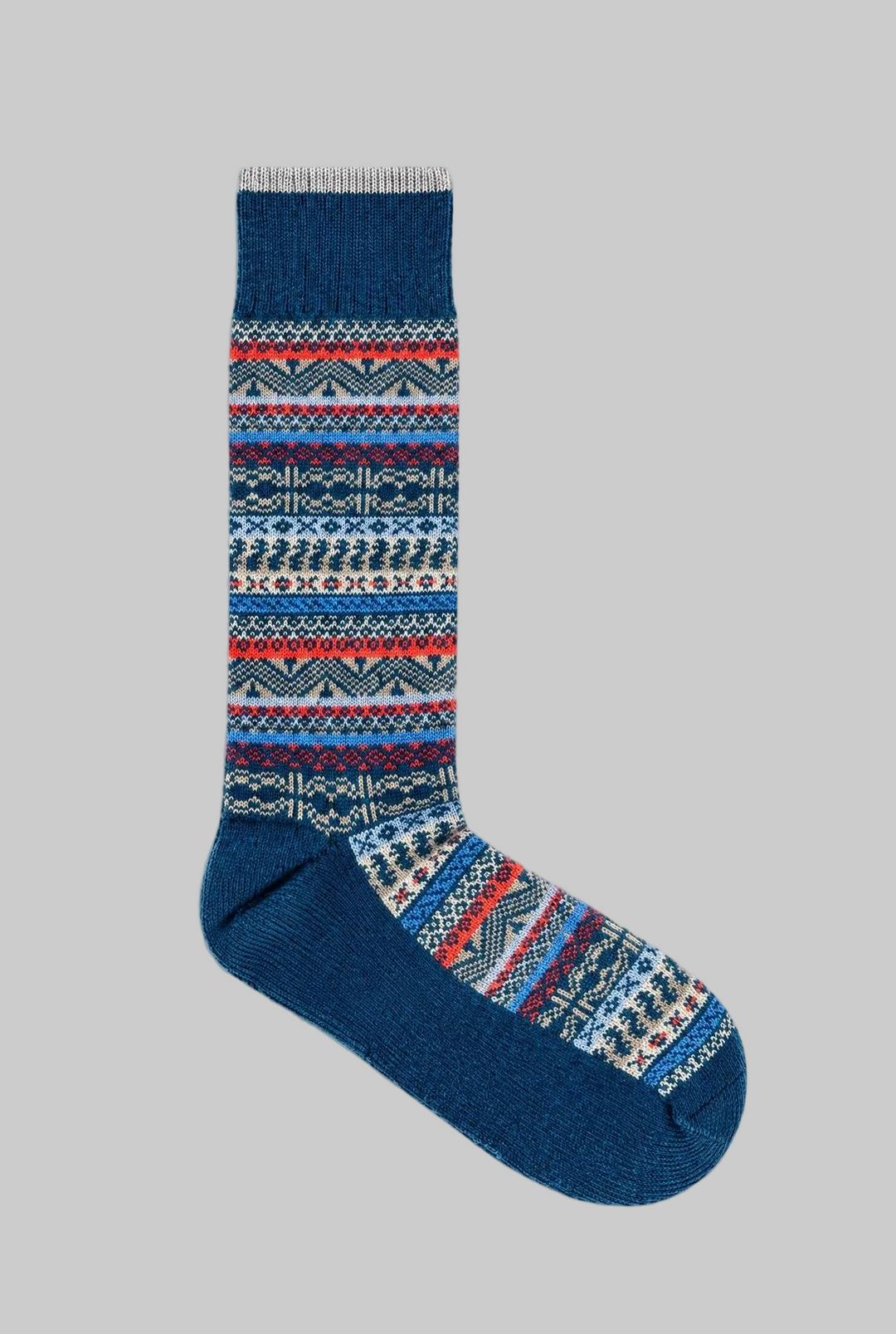 Multicolor Fair Isle Sock - Teal