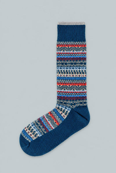 Multicolor Fair Isle Sock - Teal