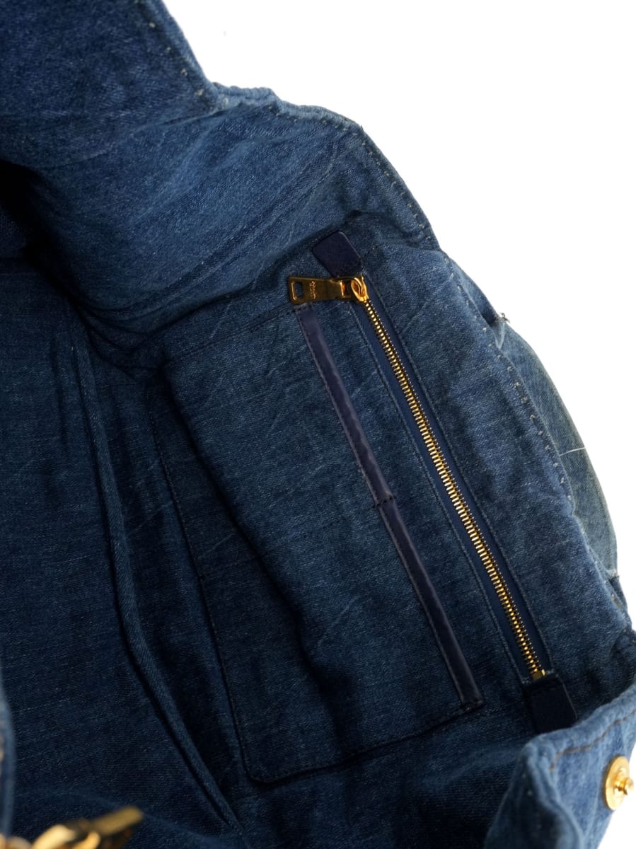 Pre-Owned Prada Medium Canapa Tote - Denim