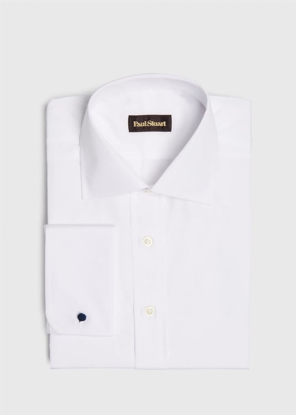 St. James Egypt White Broadcloth Spread Collar French Cuff - White