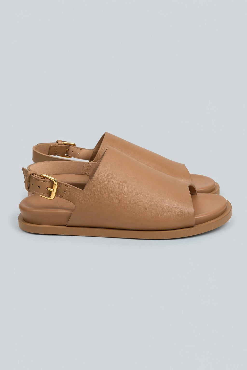 Women's Leather Flat Sandals - Cocoa