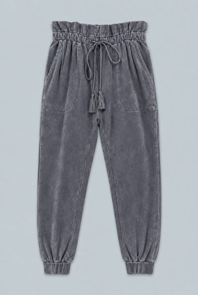 Meghan Paperbag Sweatpants - Washed Grey