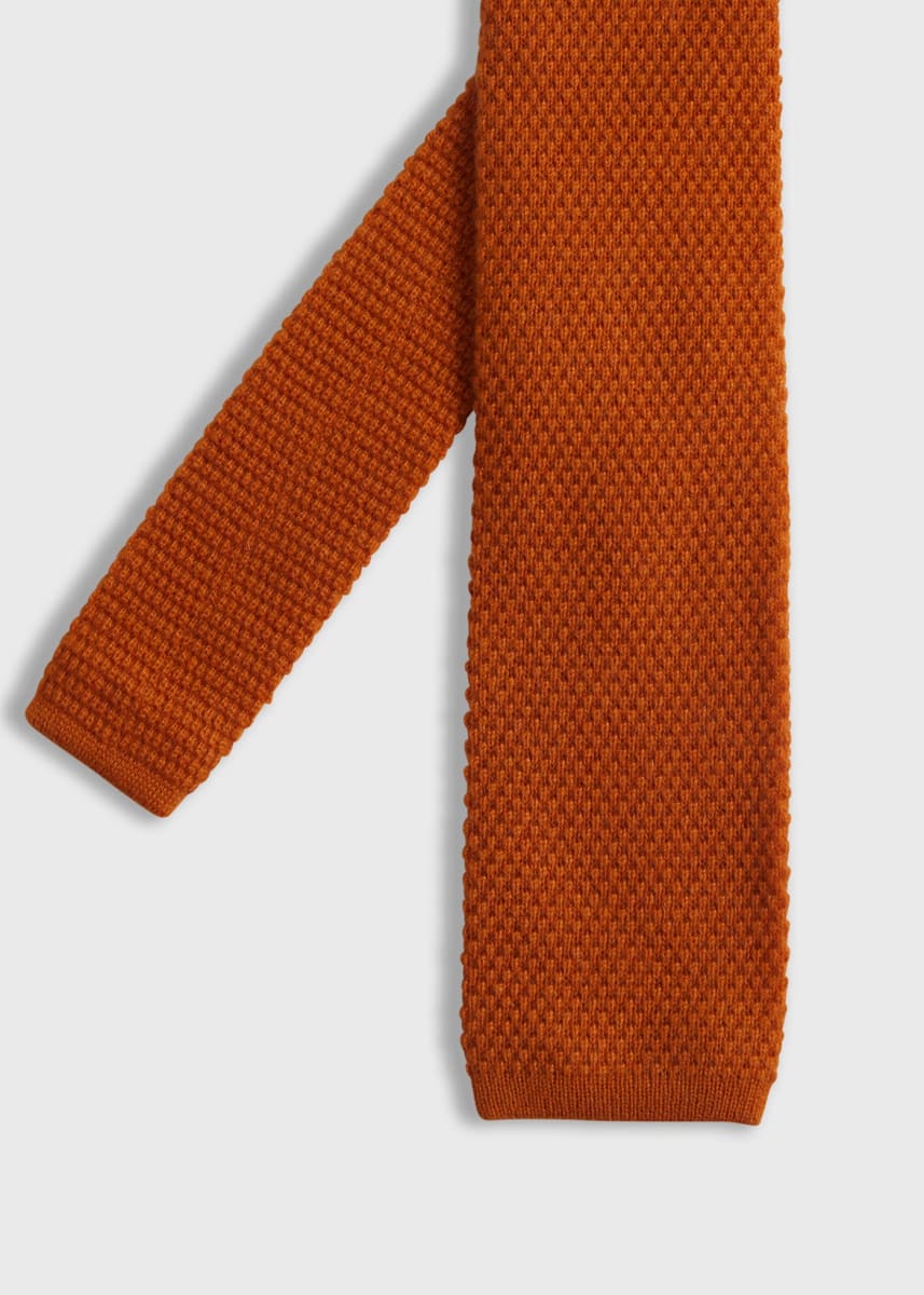 Cashmere Knit Tie - Rust