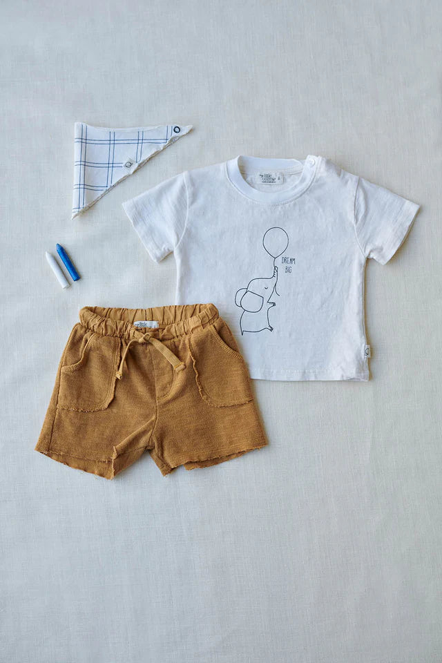 Double-face baby bermuda shorts - Oil