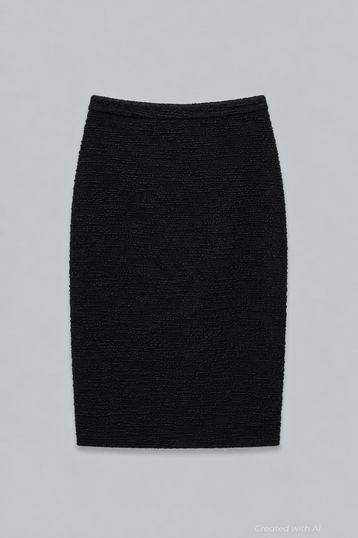 Valerie Tweed Midi Skirt - Black - Skirt