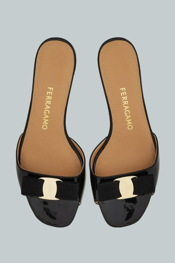 Vanilla Bow Slide Sandals - Black - 8 - Sandal